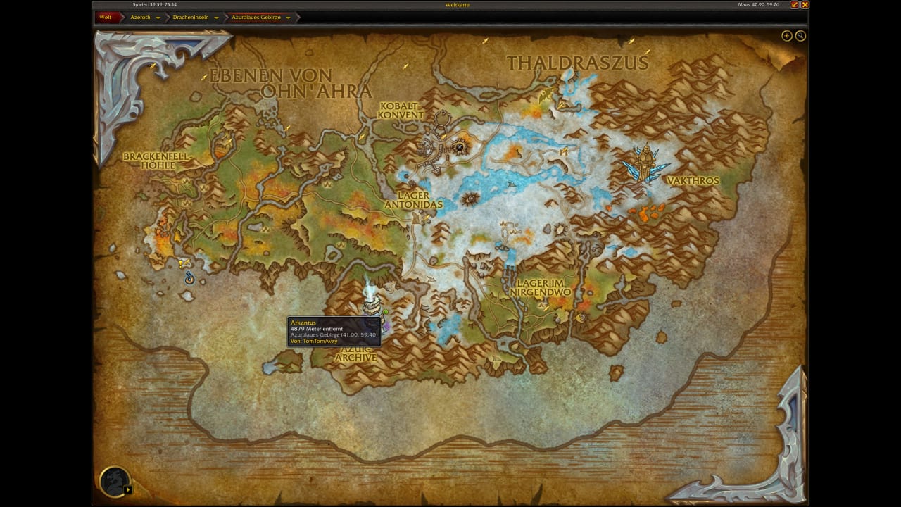 Arkantus Haustierkampf Karte - World of Warcraft