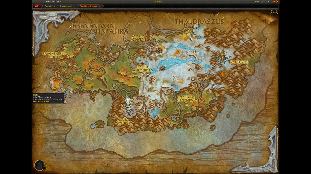 Flicki Haustierkampf Karte - World of Warcraft